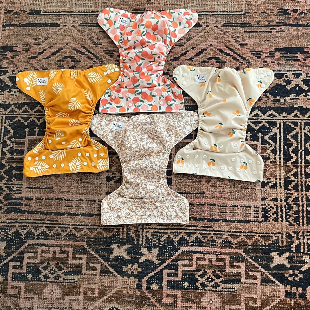 Nora’s Nursery Pocket Diapers with Bamboo Inserts - Growing Gold